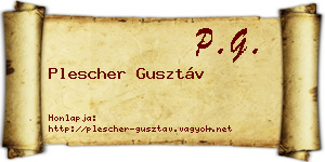 Plescher Gusztáv névjegykártya