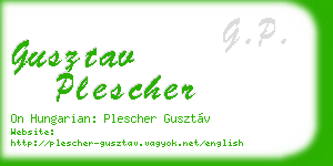 gusztav plescher business card